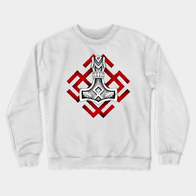Thors hammer with rune ornament Crewneck Sweatshirt by Smurnov